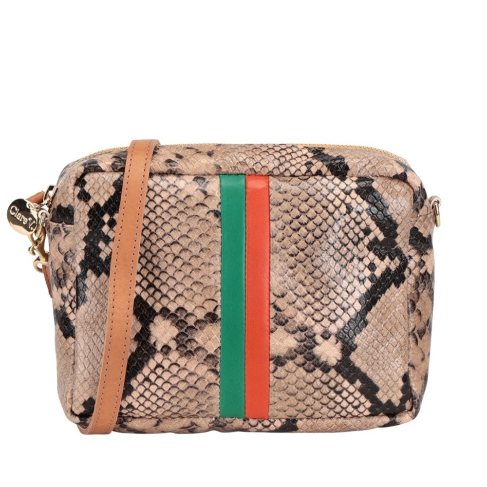 NWT Clare V. Midi Sac Tan Snake Crossbody